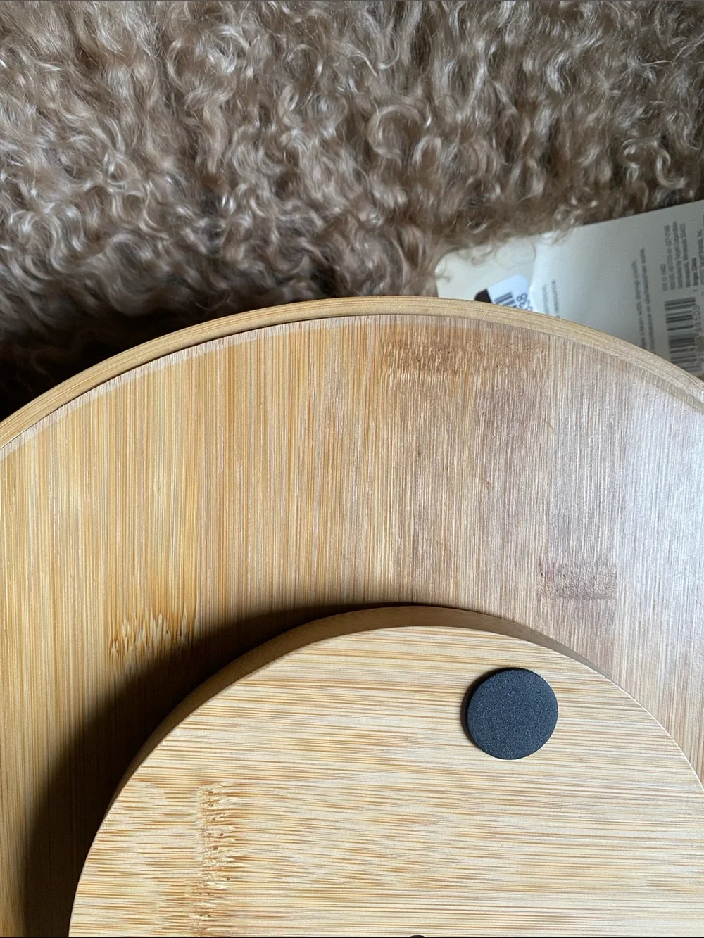NWT Round Bamboo Serving Tray with Four Dividers - Natural. No offers